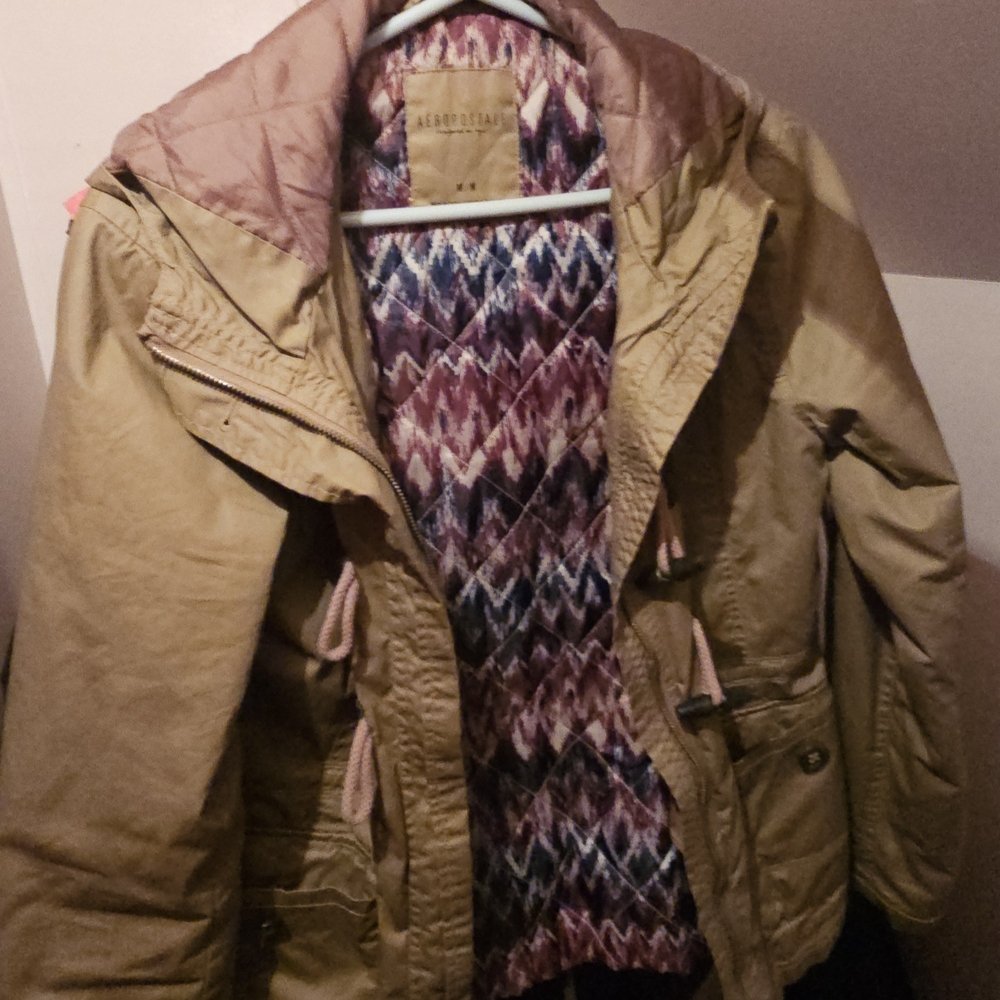 Aeropostale Utility Jacket in Tan and Pink